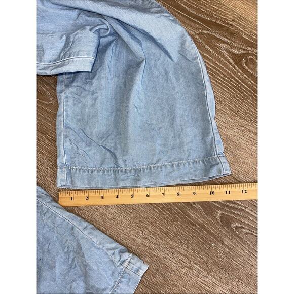 Joseph Ribkoff Sz 8 Wide-Leg Jeans Light Weight Baggy Light Wash Pleats 80s Y2K - Picture 9 of 13